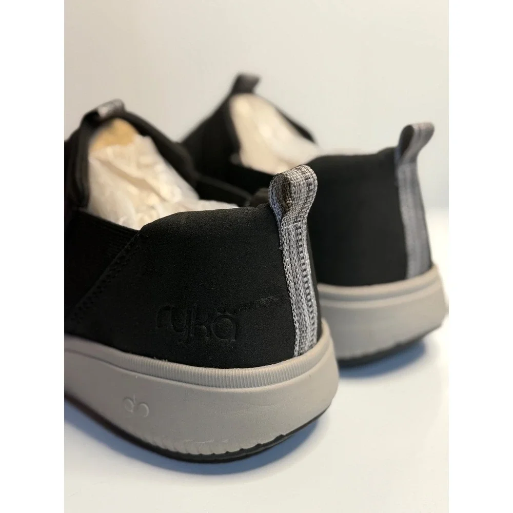 Ryka Pursuit Quilted Slip-Ons Black Walking Sneakers Shoes Womens 10W Wide‎